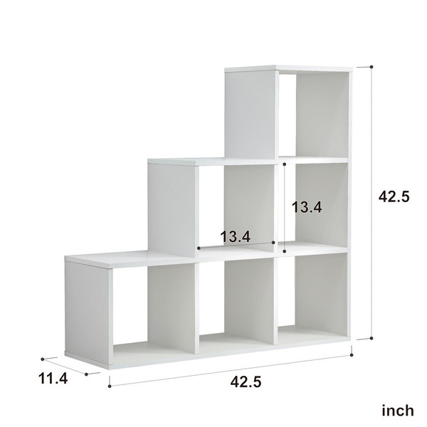 Graduated Step White 6 Cube Shelving Unit 384466 By Homeroots
