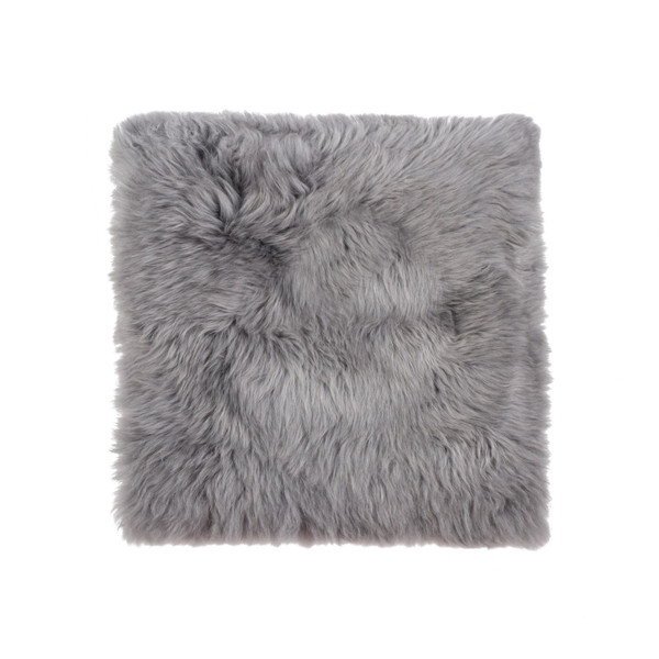 17" X 17" Gray, Sheepskin - Seat/Chair Cover 317292 By Homeroots