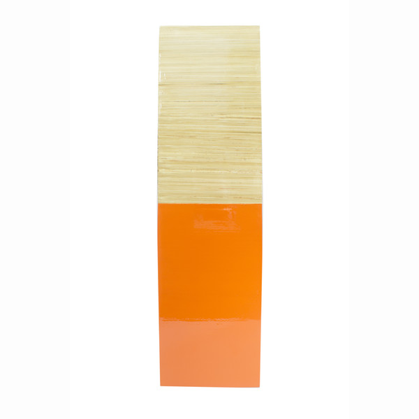 24" Natural And Orange Wood Bamboo Vase With 2 Tones 328649 By Homeroots