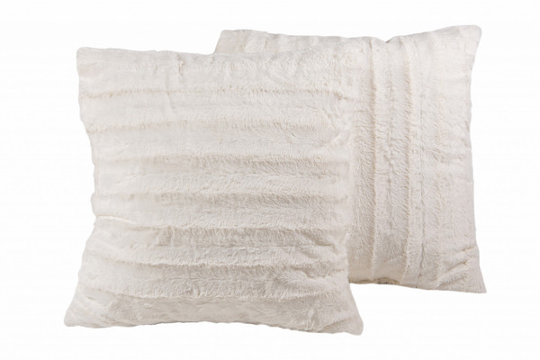18" X 18" X 5" Off White Faux Fur Pillow 2-Pack 332247 By Homeroots