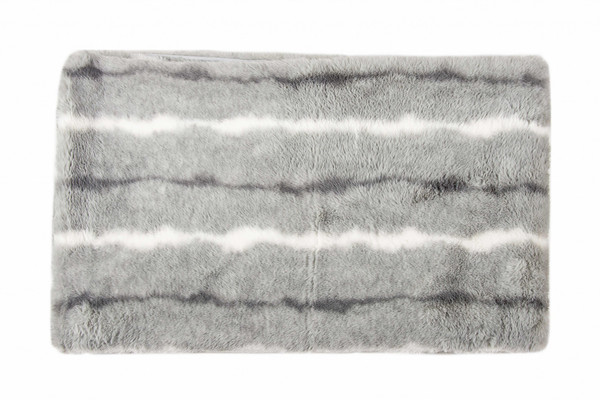 50" X 70" X 2" Grey/White, Faux Fur - Throw 332253 By Homeroots