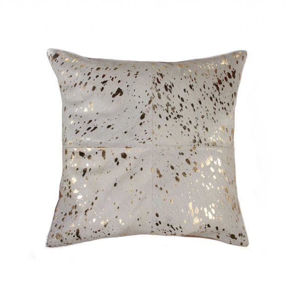 18" X 18" X 5" Natural & Gold - Pillow 332297 By Homeroots