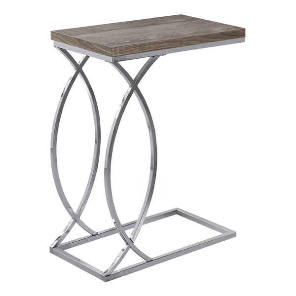 18.25" X 10.25" X 25" Dark Taupe, Mdf, Laminate, Metal - Accent Table 333075 By Homeroots