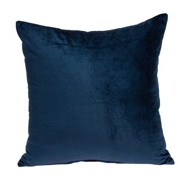 18" X 7" X 18" Transitional Navy Blue Solid Pillow Cover With Poly Insert 334004 By Homeroots