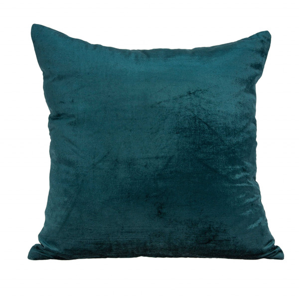 20" X 7" X 20" Transitional Teal Solid Pillow Cover With Poly Insert 334015 By Homeroots