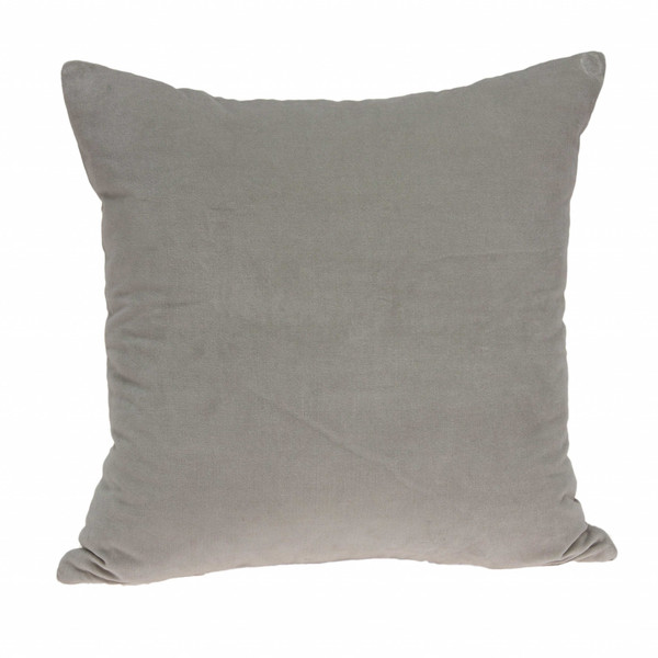 22" X 7" X 22" Transitional Gray Solid Pillow Cover With Poly Insert 334049 By Homeroots