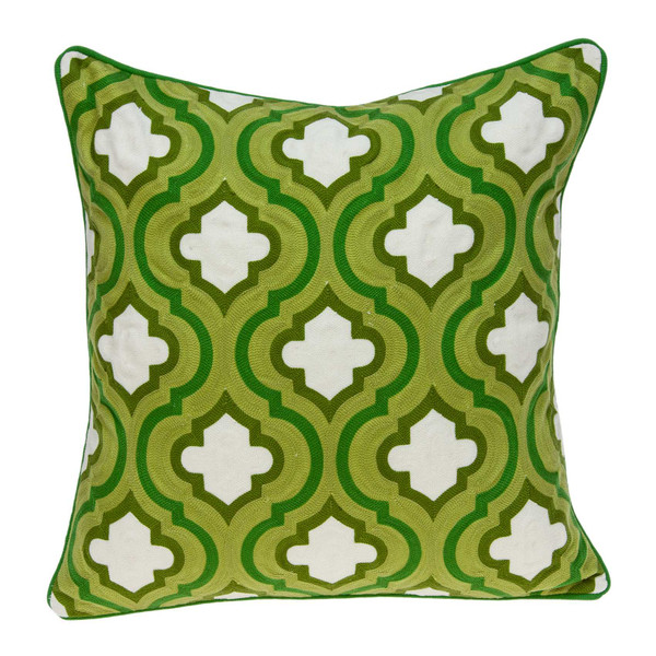 20" X 7" X 20" Cool Traditional Green And White Pillow Cover With Poly Insert 334135 By Homeroots