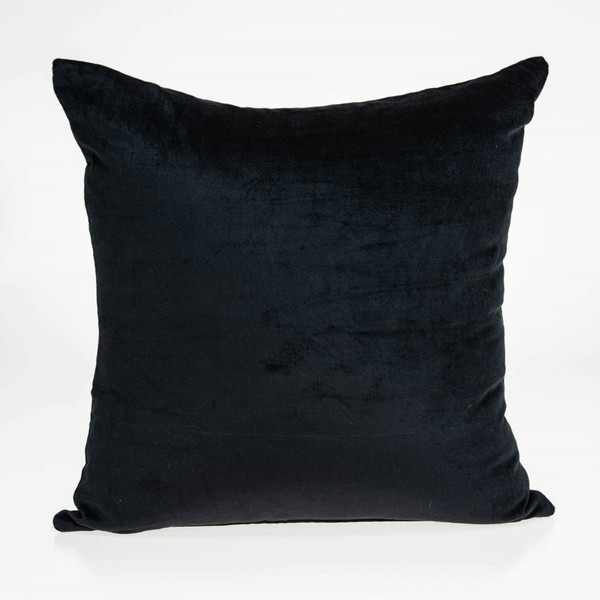 20" X 7" X 20" Transitional Black Solid Pillow Cover With Down Insert 334196 By Homeroots