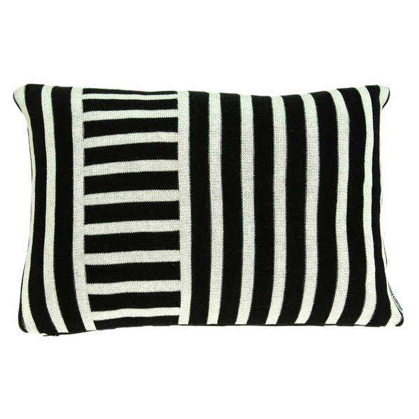20" X 5" X 12" Transitional Black Pillow Cover With Down Insert 334203 By Homeroots