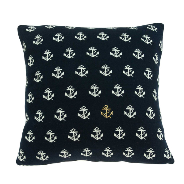 20" X 7" X 20" Nautical Blue Accent Pillow Cover With Down Insert 334214 By Homeroots