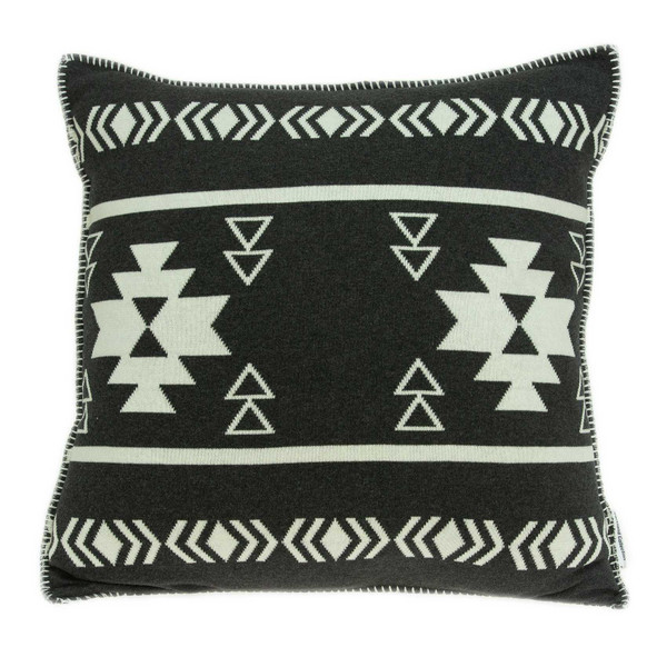 20" X 7" X 20" Southwest Black Pillow Cover With Down Insert 334216 By Homeroots