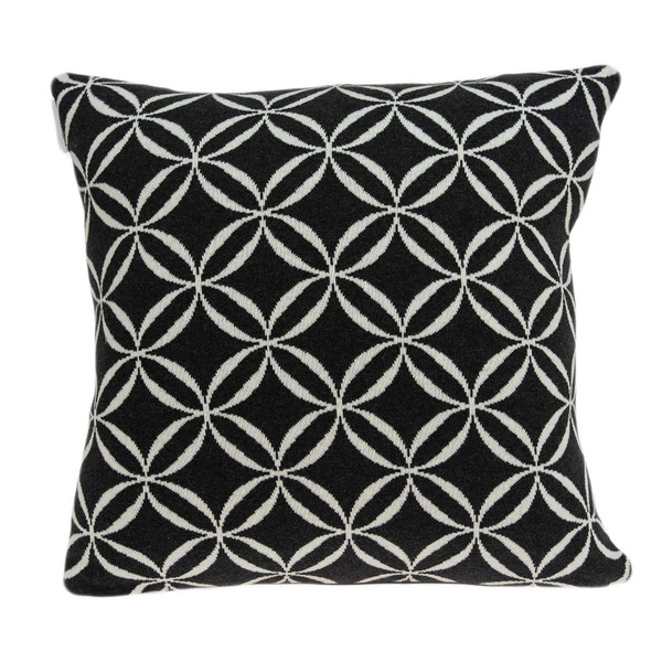 20" X 7" X 20" Transitional Black Pillow Cover With Down Insert 334220 By Homeroots