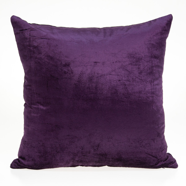 22" X 7" X 22" Transitional Purple Solid Pillow Cover With Down Insert 334232 By Homeroots