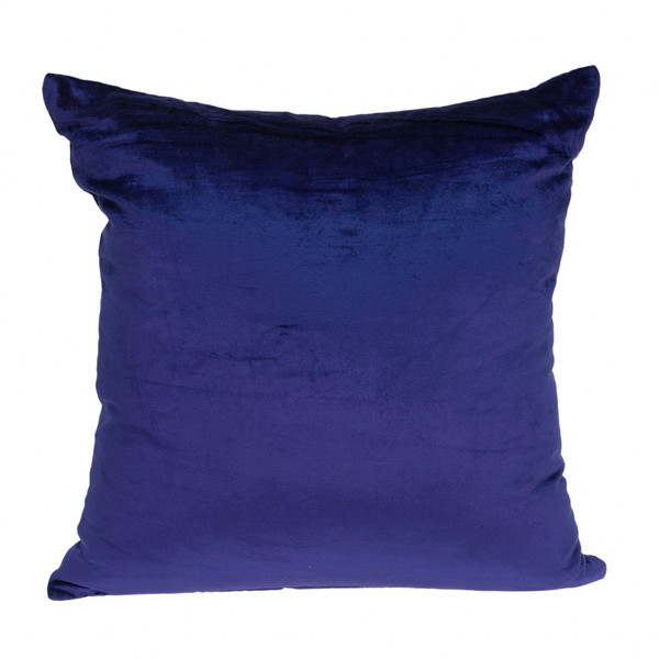 22" X 7" X 22" Transitional Royal Blue Solid Pillow Cover With Down Insert 334235 By Homeroots