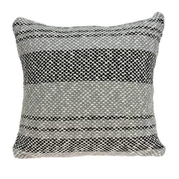 20" X 7" X 20" Clean Transitional Gray Cotton Pillow Cover With Down Insert 334248 By Homeroots