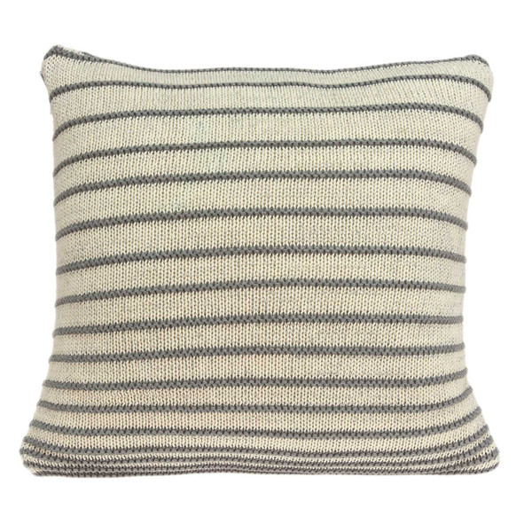 20" X 7" X 20" Transitional Striped Tan Pillow Cover With Down Insert 334272 By Homeroots