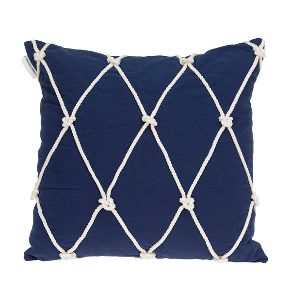 20" X 7" X 20" Nautical Blue Pillow Cover With Down Insert 334281 By Homeroots