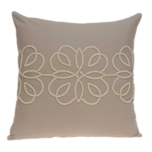 20" X 7" X 20" Cool Transitional Tan Cotton Accent Pillow Cover With Down Insert 334344 By Homeroots
