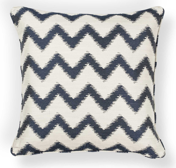 20" X 20" Polyester Ivory/Navy Pillow 353227 By Homeroots