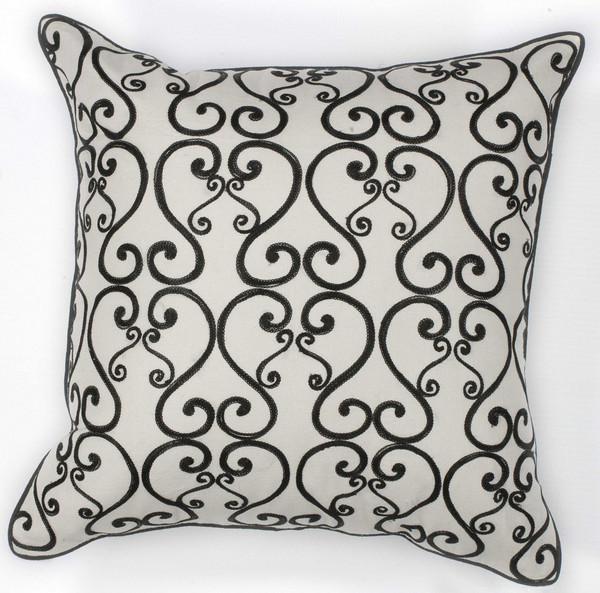 18" X 18" Cotton White/Black Pillow 353359 By Homeroots