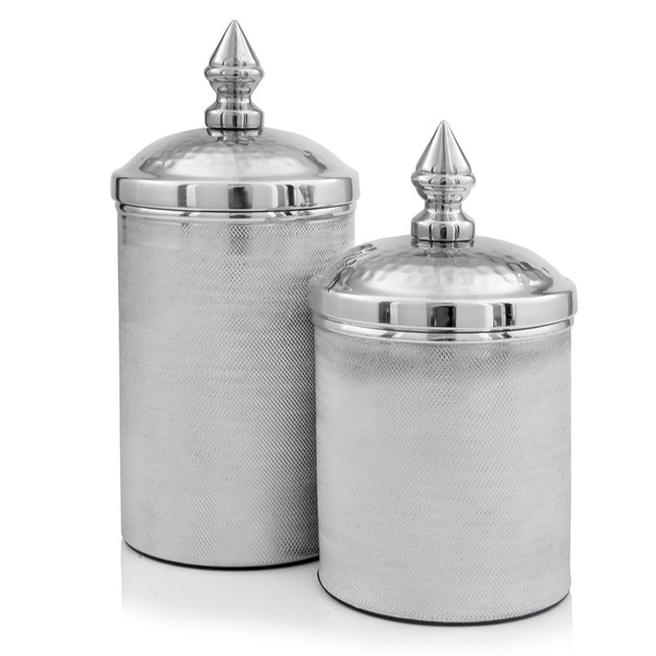 4.5" X 4.5" X 11" Silver - Canisters Set Of 2 354646 By Homeroots