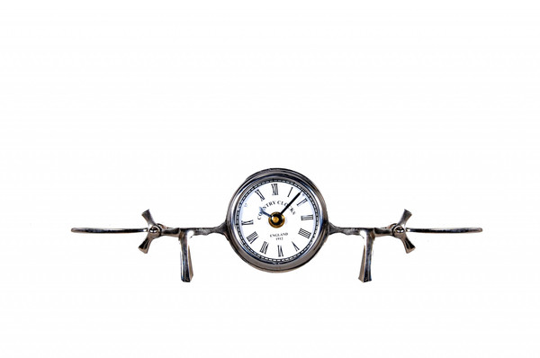 3" X 13.5" X 4.5" Aeroplane Table Clock 364225 By Homeroots