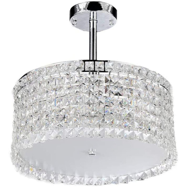 Garcia Chrome And Crystal Round 4-Light Chandelier 320534 By Homeroots