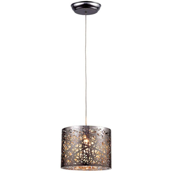 Evelyn 1-Light Chrome 10-Inch Crystal Pendant Lamp 320230 By Homeroots