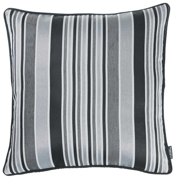 17"X 17" Dark Jacquard Stripe Decorative Throw Pillow Cover 355504 By Homeroots