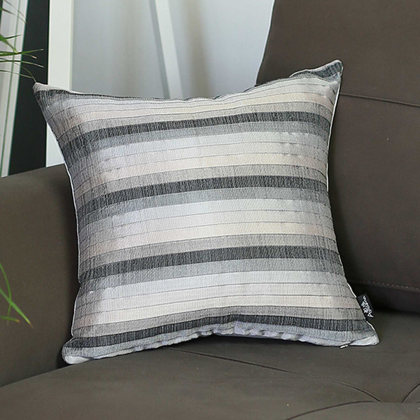 17"X 17" Jacquard Stripe Decorative Throw Pillow Cover 355397 By Homeroots