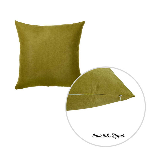 20"X20" Lime Green Honey Decorative Throw Pillow Cover (2 Pcs In Set) 355567 By Homeroots