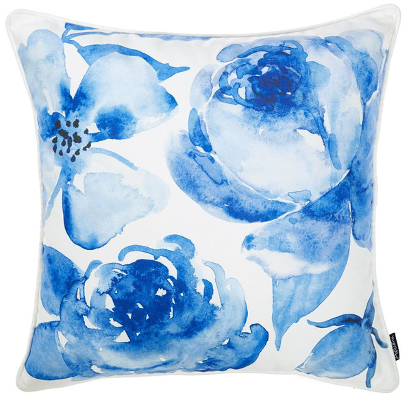 18"X 18" Blue Sky Petals Decorative Throw Pillow Cover Printed 355648 By Homeroots