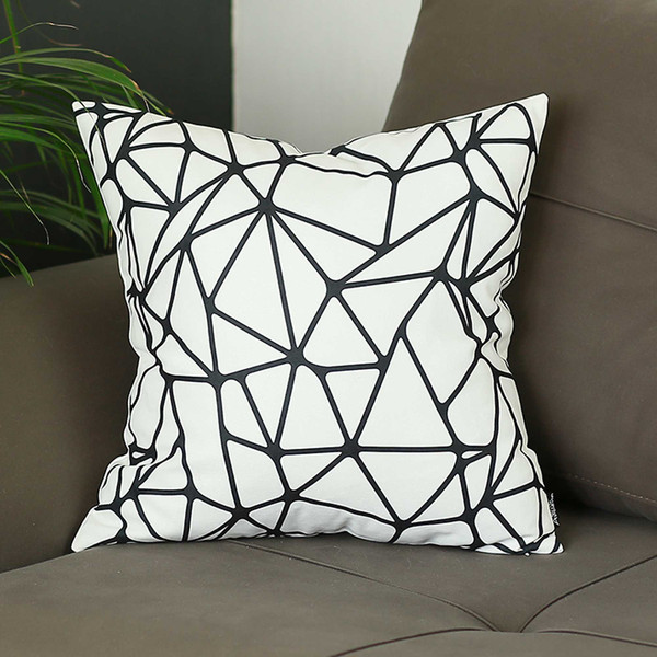 18"X18" Skandi Bw Tangle Decorative Throw Pillow Cover Printed 355565 By Homeroots