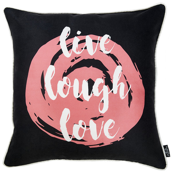 18"X 18" Tropical Live Laugh Love Decorative Throw Pillow Cover 355472 By Homeroots