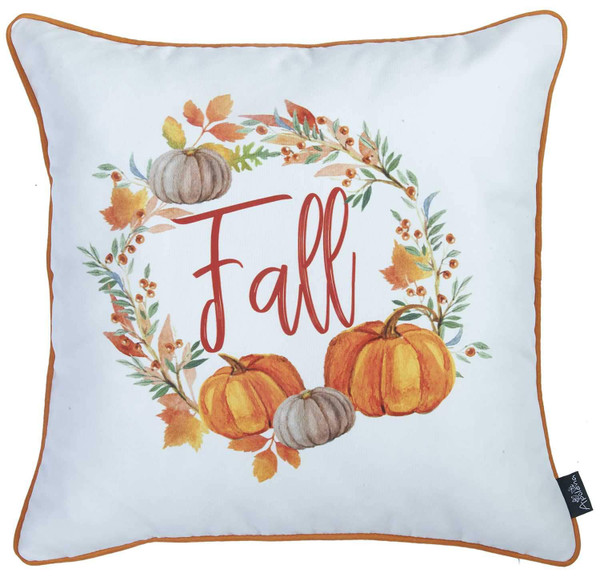 18"X 18" Thanksgiving Word Printed Decorative Throw Pillow Cover 355445 By Homeroots