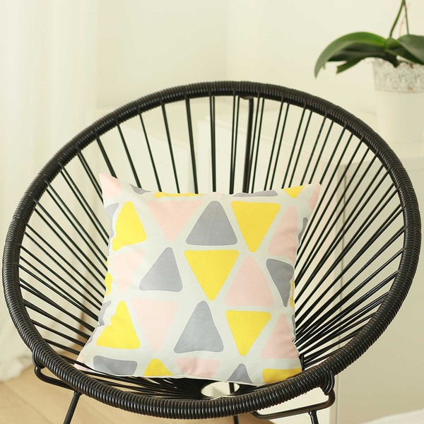 18"X18" Colored Scandi Square Geo Decorative Throw Pillow Cover 355434 By Homeroots