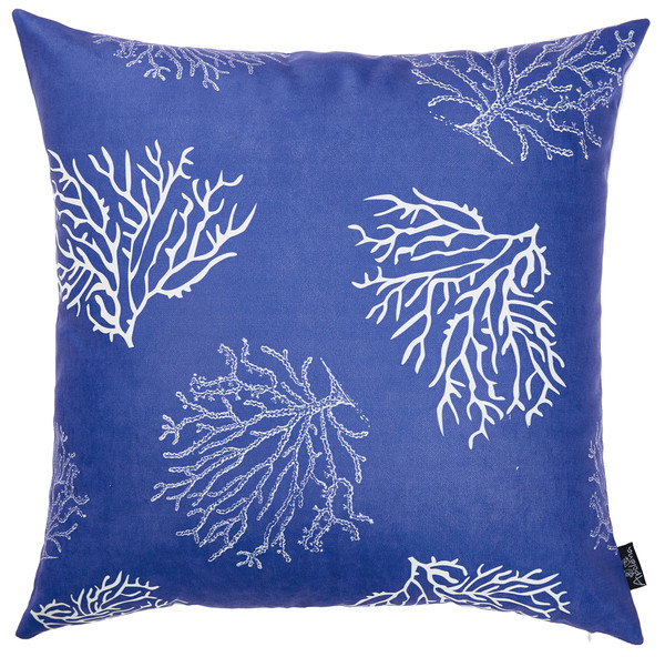 18"X18" Blue Nautica Reef Decorative Throw Pillow Cover Printed 355335 By Homeroots
