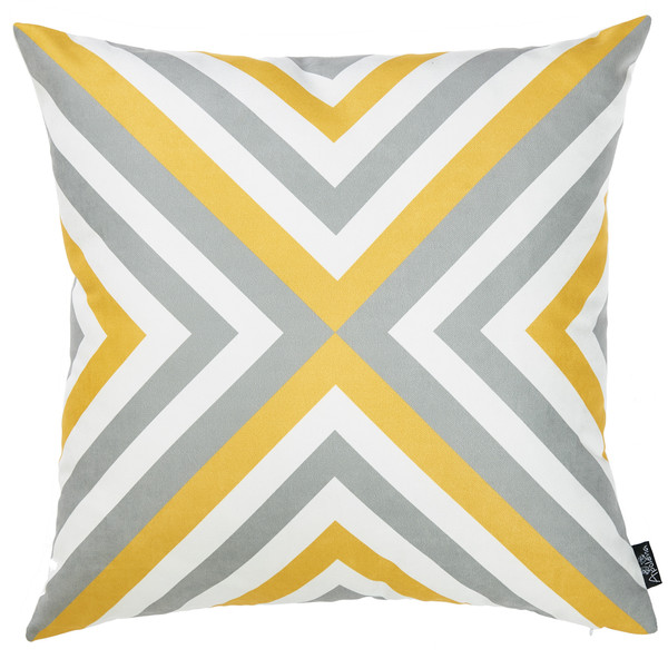 18"X18" Geometric Flashback Decorative Throw Pillow Cover Printed 355277 By Homeroots