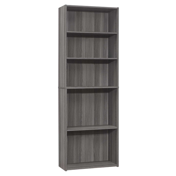 11.75" X 24.75" X 71.25" Grey, 5 Shelves - Bookcase 355726 By Homeroots