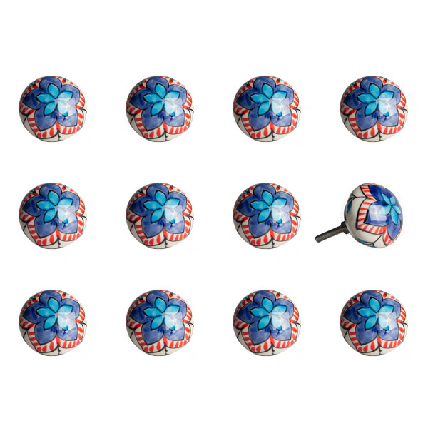 1.5" X 1.5" X 1.5" Ceramic/Metal Multicolor 12 Pack Knob 358133 By Homeroots