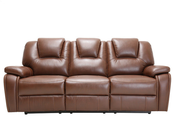 40" Contemporary Brown Leather Power Reclining Sofa 329701 By Homeroots