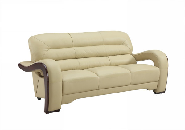 36" Glamorous Beige Leather Sofa 329515 By Homeroots