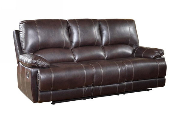 41" Stylish Brown Leather Sofa 329407 By Homeroots