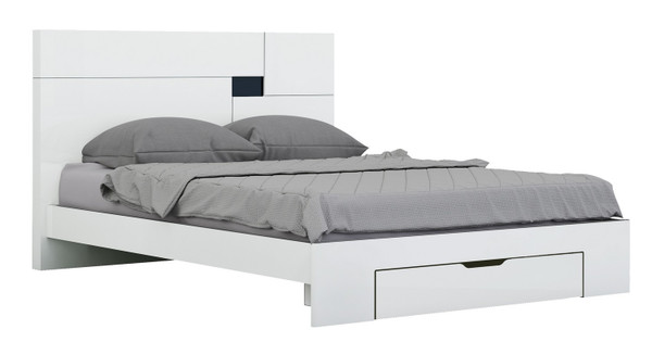 79'' X 80'' X 43'' Modern Eastern King White High Gloss Bed 343911 By Homeroots