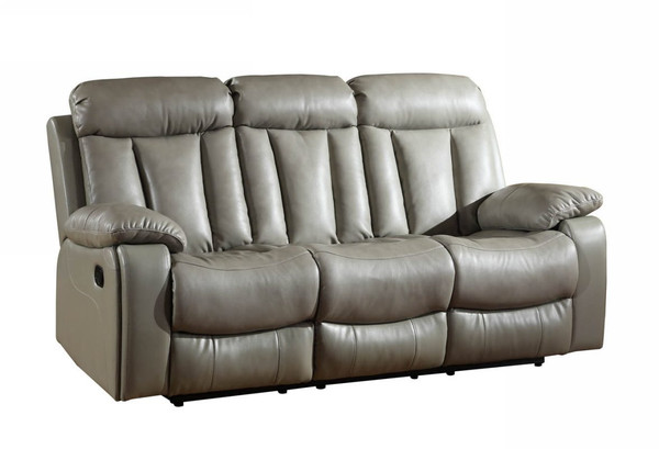 42" Sturdy Grey Leather Sofa 329435 By Homeroots