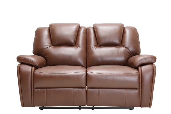 40" Contemporary Brown Leather Power Reclining Loveseat 329702 By Homeroots