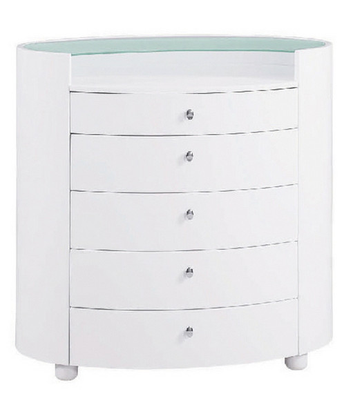 42" Sophisticated White High Gloss Chest 329666 By Homeroots