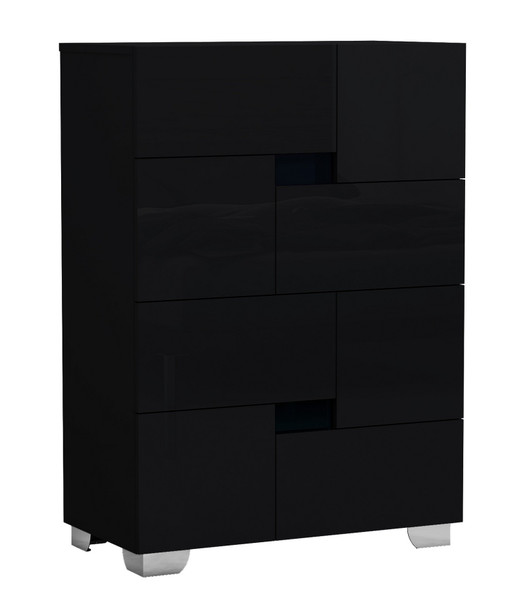 44" Superb Black High Gloss Chest 329646 By Homeroots