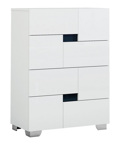 44" Superb White High Gloss Chest 329642 By Homeroots