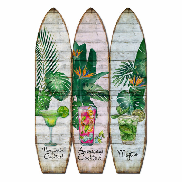 47" X 1" X 71" Multicolor, Wood, Surfboard - Screen 342731 By Homeroots